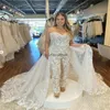 Luxury Jumpsuit Wedding Dress 2023 Overskirt Lace Boho Stunning Bridal Dresses Sweetheart Civil Country Rustic Plus Size Bride vestidos de novia robe de mariee