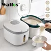 Walfos 5/10KG Boîte de Rangement de Riz de Cuisine Nano Preuve Résistant à l'humidité Récipient de Riz Alimentaire Seau de Céréales Scellé Organisateur de Cuisine