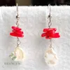 Dangle Earrings 13-14mm Natural Baroque Freshwater Pearl Accessories Light Pendant Mesmerizing Earbob