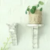 Decorative Objects Figurines 2pcs Shelf Wall Wooden Mounted Support Plant Supplies Placed Flower Pot Rack On The Top Rural Farmhouse Decorations 230506