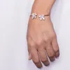 Bröllopsarmband Nya armband Fashion Zircon Leaf Crystal Cuff Opening Jewely Woman Armband