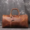 Duffel Bags Men's Genuine Leather Travel Bag Skin Crazy Caval