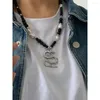 Collane con ciondolo Ry 2023 Nero Bianco Perla irregolare Esagerato Dragon Metal Punk Collana girocollo per donna Uomo Coppia gioielli