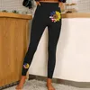 Aktywne spodnie kobiety swobodny moda ciasna sportowa joga kolorowe kwiaty motyla legginsy wygodne do zestawu macierzyńskiego