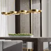 Lampes suspendues Post-moderne luxe Restaurant lustre créatif salon lampe en cuivre conception simple El Villa éclairage en cristal