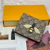 男性動物デザイナーファッションショートウォレットレザーブラックヘビ女性ギフトボックスカードホルダージッパーコインポケット60023付き豪華な財布保持者