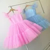 Filles Robes Filles Princesse Robe Enfants Élégant De Mariage Tutu Robes De Bal Enfants Tulle Flare Manches Communion Partie Formelle Soirée Vêtements 230506