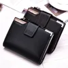 Plånböcker män plånbok mode polyester fyrkantig affärsfast färg vertikal blixtlås spänne tri-fold kortväska handväska portafogli