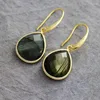 Ohrstecker Trending Gold Plated Teardrop Labradorite Hoop Dangle Huggie Woman Elegant Naturstein Schmuck Kreative Geschenke