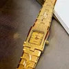 Women S Watches Wysokiej jakości 24 -krotnie złoto No Fade Brass Band Watches Watches Diamond Small Dial Square Fashion Luksusowy zegarek dla Lady Retro 230506
