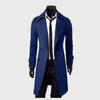 Herren Trenchcoats Herbst und Winter Warme weiche Manteljacke Lässige zweireihige mittellange Windjacke Wolloberteile JackeMänner