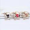 Keychains Lovely Creative Crystal Cow Keychain for Women Car Key Ring Female Bag Pendant Accessories Charm smycken Friend Gift