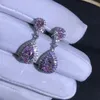 Kolczyki Dangle WUIHA 925 STRIBLING Silver Pear 3EX 3CT VVS Pink Created Moissanite Wedding Engagementa