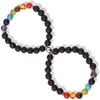 Strand Black Bead Bracelets Yoga Hand Accessories Balancing Reiki Protection For Men Women Gifts Ly