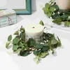 Decorative Flowers 2 Pcs Ring Artificial Wreath Tealight Holder Farmhouse Front Door Rings Garlands