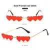 Sunglasses Small Love Heart Funny Glasses Personality Rimless Fashion Eyewear Street Shooting Gafas De Sol