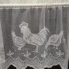 Curtain Kitchen Panel Modern Window Screen Semi Shading Fashion Drapes Gauze Chicken Pattern Light Flow Lace Polyester Fabrics