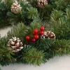 Fleurs décoratives QWE123 Ornement de guirlande de Noël créatif avec 30 lumières LED Décor de cheminée de Noël Rotin Artificiel Vigne Arbre O