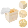 Cheese Tools Tofu Press Maker Presser Strainer Drainer Kit Making Tool Molds Cloth Mold Pressing Paneer cloth Water Wood Tray 230506