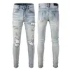 Pantalones de bordado de hombre de jean púrpura bordado parches bordados de desinger pantalón de mezclilla skinny318