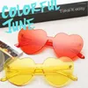 Sonnenbrille 17 Farben herzförmige transparente Bonbonfarbe rahmenlose Brille Party Favors UV400