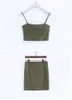 Arbeitskleider Strap 2-teiliges Set Damen Cami Top und Röcke Casual Outfit Ärmellos Zwei Camis Camisole Bralette Crop Rock