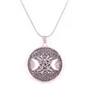 Pendentif colliers collier pour étoile unisexe entre deux lunes et arbre de vie motif Yggdrasil amulette religieuse fournir goutte