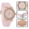 Polshorloges houten kwarts kijken mode fashion simple style polshorloge houten dial siliconen band lichtgevende casual paar horloges