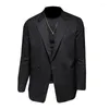 Costumes pour hommes Style coréen Blazer costume veste noir gris homme loisirs couleur unie jeunesse simple manteau ample tendance