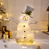 Decorazioni natalizie Pupazzo di neve bianco Alce Lampada per albero a LED Decorazione luminosa Ornamenti regalo per 2023 anni Forniture artigianali