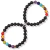 Strand Black Bead Bracelets Yoga Hand Accessories Balancing Reiki Protection For Men Women Gifts Ly