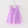 Flickklänningar sommarflicka kawaii ängelvinge fairy puffy klänning småbarn barn mesh sling prinsessan klänning för flickor födelsedagsfest klänningar mtk02 230506