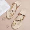 Sandals Ladies Fashion Summer Butterfly Cover Toe Straw Bottom Flat Beach Navy Blue Wedge For WomenSandals