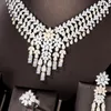 Collana Orecchini Set Soramoore Famous Super Luxury Bicolor Crown Design Women Wedding Naija Bridal Cubic Zirconia Dubai Dress Jewelry