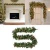 Fleurs décoratives QWE123 Ornement de guirlande de Noël créatif avec 30 lumières LED Décor de cheminée de Noël Rotin Artificiel Vigne Arbre O