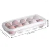 Storage Bottles Egg Holder Refrigerator Tray Box With Lid Clear Stackable Plastic Container 10 Grids