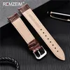 Assista Bands Bolfskin Leather Strap 16mm 18mm 20mm 22mm Band 24mm para homens Acessórios Men Buckle Solid Black Brown 230506