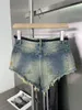 Women's Shorts Thin Belt Retro Old Fringed Denim Casual Fashion 2023 Summer