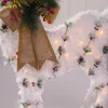 Decorazioni natalizie Pupazzo di neve bianco Alce Lampada per albero a LED Decorazione luminosa Ornamenti regalo per 2023 anni Forniture artigianali