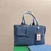 The Tote Blue Composite Bags Classic Woven Bag Handtasche Designer Underarm Bags Vintage Women Purse Weekender Bag 33cm