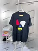 Xinxinbuy Men Designer Tee T Shirt 23SS Sticke Eyes Mouth Jacquard Short Sleeve Cotton Women Black White S-2XL