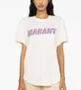 Isabel Marant Mulheres Designer Camiseta Nova Moda Carta Impressão Casual Versátil Em Torno Do Pescoço Esportes Top Manga Curta Tees