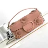 Chic 3D Flower Designer torebka V Letter Women Designer Torba przesuwana łańcuch crossbody torebka na ramię oryginalna skórzana torba damska 230420