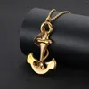 Pendant Necklaces Gold Plated For Women Big Anchor With 60cm Chain Men Hip Hop Jewelry