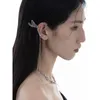 Backs Orecchini 2023 Design minimalista Dragon Wing Ear Clip Metallo Cool Earless Piercing Colore argento per gioielli da donna