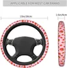 Housses de volant mignon rose fraise couverture 15 pouces universel néoprène enveloppe de voiture intérieur