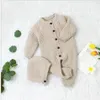 Conjuntos de roupas macacão bebê 0-24m roupas de inverno malha macacão quente com chapéu infantil macacão infantil recém-nascido menina menino roupas novo277s Z230726