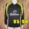 Långärmad dortmund retro fotbollströjor 1996 1995 95 96 Vintage Lewandowski Heinrich Moller