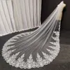 Wedding Hair Jewelry Real P os Long Lace Bridal Veil with Comb 3 5 Meters 1 Layer Cathedral White Iovry Accessories 230506