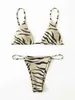 Women Swimwear ZtVitality Zebra Print Push Up Bikini Sexy Bikini 2021 Nowy przylot wyściełany stanik Bra Low talia Swimsuit żeński Kobiet Biquini J230506